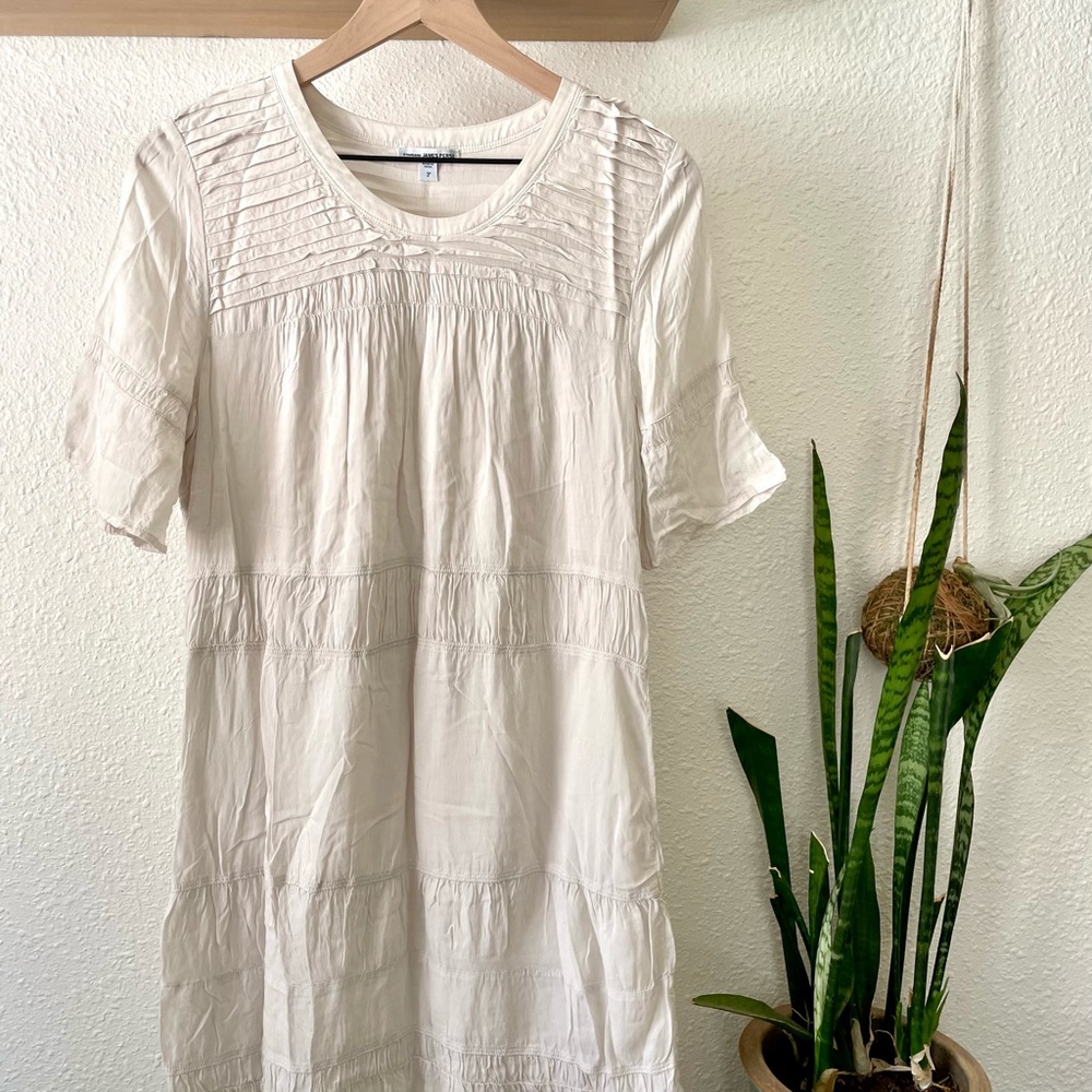 James Perse light lightest tiered mocha dress